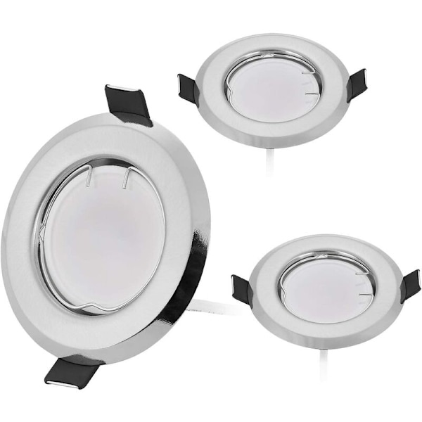 Set med 3 ultratunna infällda LED-strålkastare med 3x5W dimbar glödlampa 220V Spotmodul, borr 55 mm, dimbar, varmvit 3000K, 120° strålvinkel