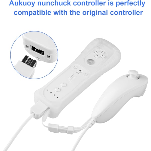 2-pack Nunchuck-kontroller för Wii, Nunchuk Joystick Fjärrkontroll Spel C