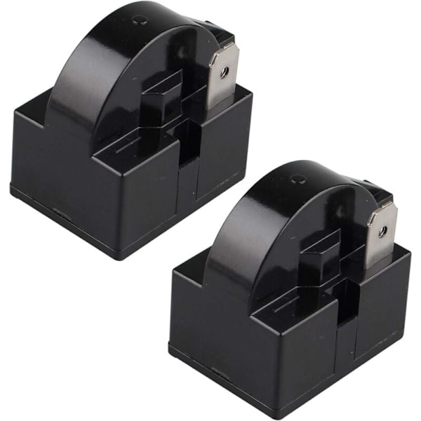 2-pack PTC startreläer, 15 Ohm, 220 V, enkelpolig PTC startrelä för kylskåp med frys och kompressor, svart (30 cm)