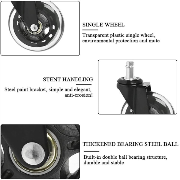 Kontorstol hjul Diameter 75mm Universalhjul