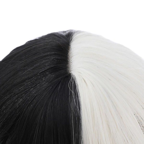 Cruella De Vil Paryk Dame Cosplay Krøllet Hår Kort Bølget Parykker