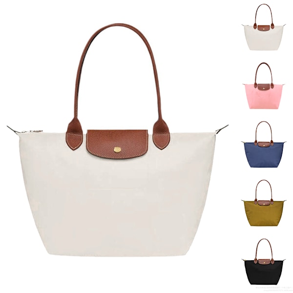 Uusi Longchamp Le Pliage Tote -ostoskassi olkalaukku nailon suuri ja pieni vaaleanpunainen M Pink