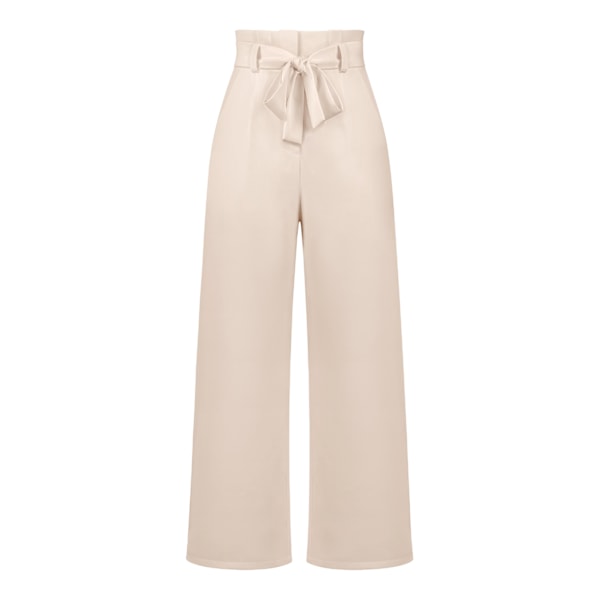 Women's suit pants, casual and versatile wide leg pants with belt temperament, commuting pants, summer apricot M apricot