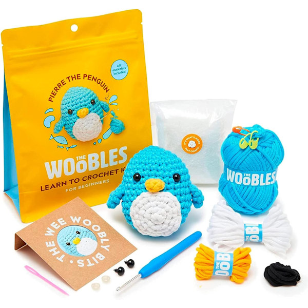 Woobles Heklepakke for Nybegynnere i Enkelt Bomulls Garn, Som Sett på Shark Tank Penguin