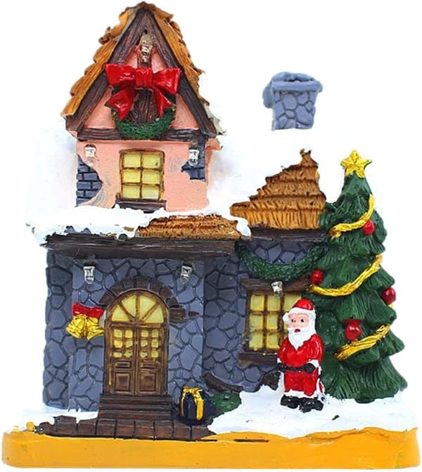 Anime Lysende Julehus, LED Miniatyr Julehus, Julehus Julepynt