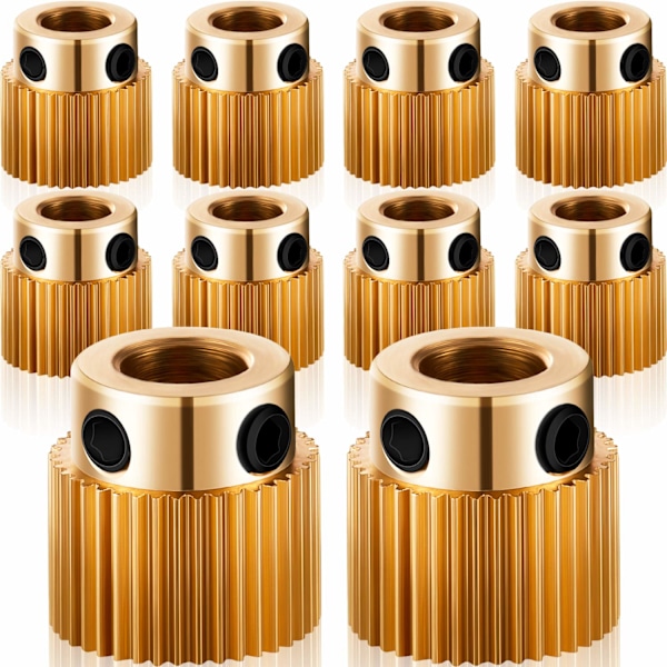 3D-tulostinosan ekstruderin hammaspyörä 40 hammasta messinkinen hammaspyörä ekstruderin hammaspyörä yhteensopiva CR-10, CR-10S, S4, S5, Ender 3, Ender 3 Pro (10)