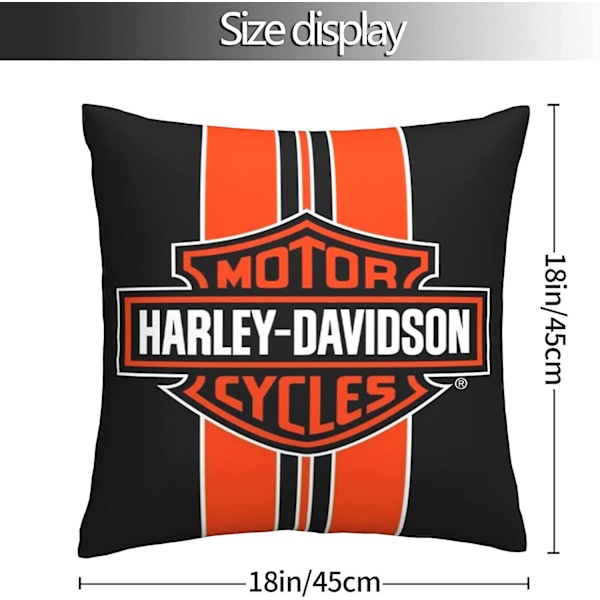 Bløde pudebetræk, Harley Davidson () Dekorativt stort firkantet vaskbart pyntepudebetræk til stue, sofa, soveværelse, hjem, bil