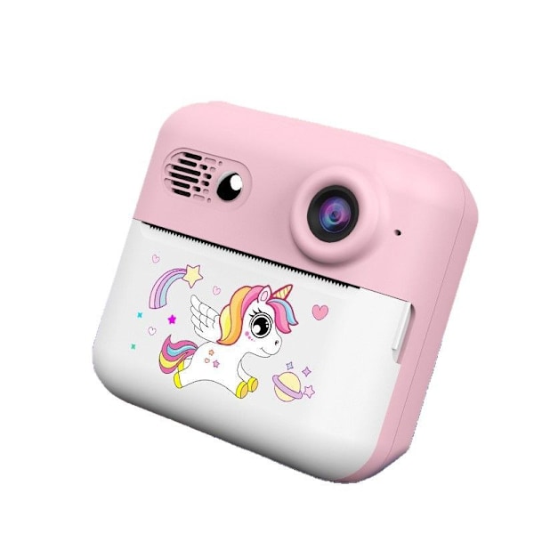Lasten Polaroid-tulostin, söpö sarjakuvamainen minivalokuvatulostin, teräväpiirtokamera (pinkki) blue