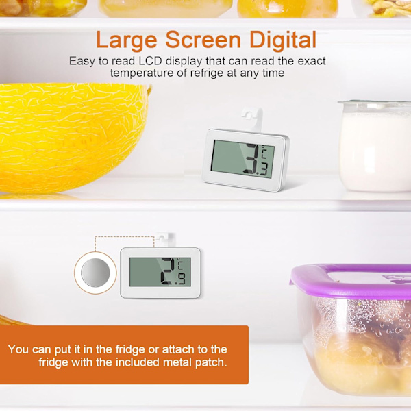 2 Digitala Kökstermometrar, Mini Kylskåpstermometer, Frystermometer