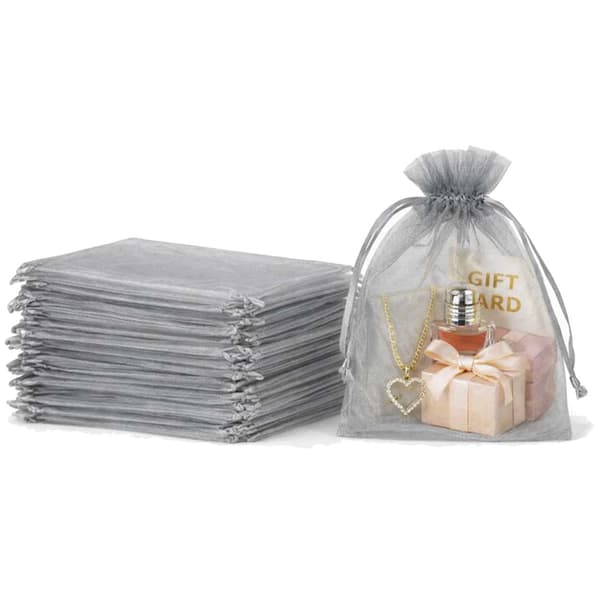100-pak Organza poser 10x15cm Grå