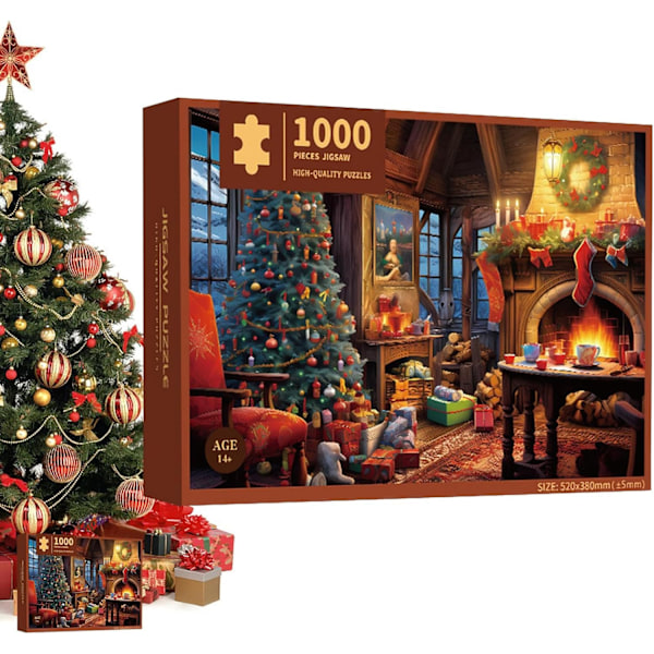 Ny stil Adventspuslespil 1000 stk Julekalenderpuslespil Countdown Kalender Countdown Box Puslespil til voksne børn A