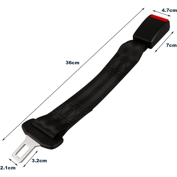 2 stk belteforlenger/belteforlenger/sikkerhetsbelteklemme - justerbar 26-80 cm (36 cm)