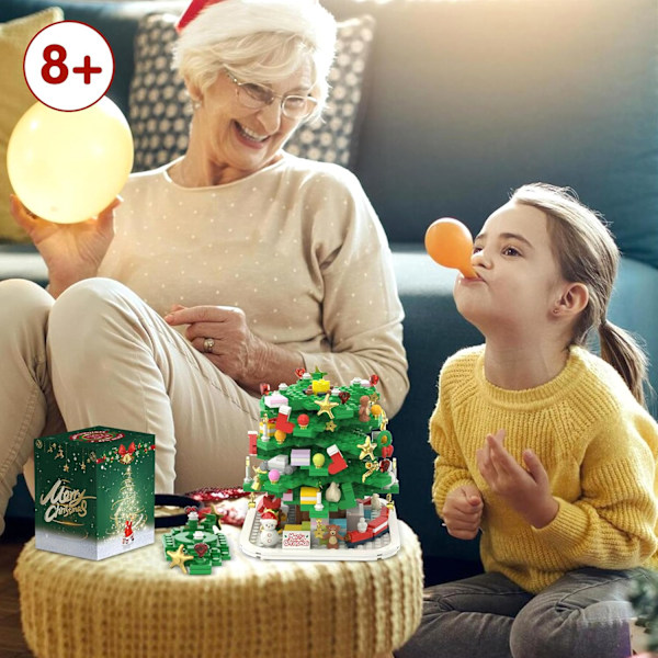 Adventskalender 2024 Julgran Byggset Leksak, 1066 Bitars Jul Nedräkning Kalender, 24 Dagar Byggsten