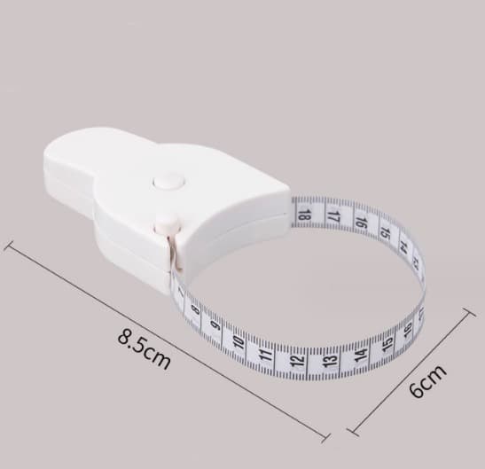 pc (vit) kroppsmåttband - 150 cm, enhandsanvändning, kompakt och