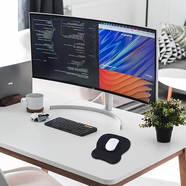 Musematte med ergonomisk håndleddsstøtte, 4 mm musematte med minneskumfyll