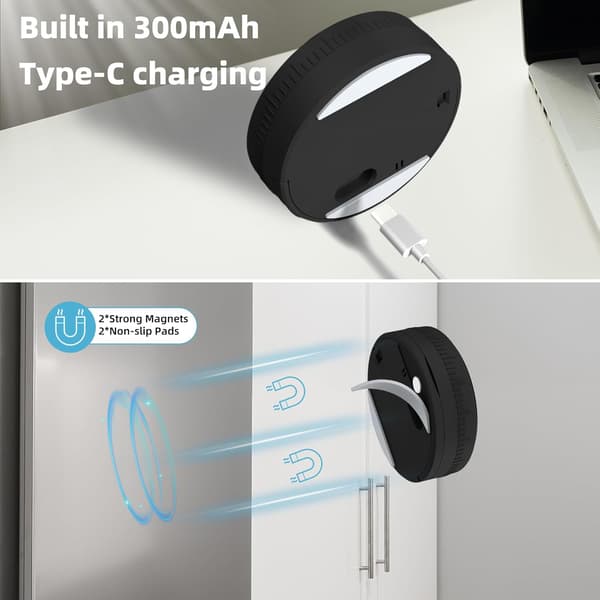 Magnetisk Kökstimer: Elektronisk Timer för Matlagning, Sport & Studier, Tyst Tidshanterare Black