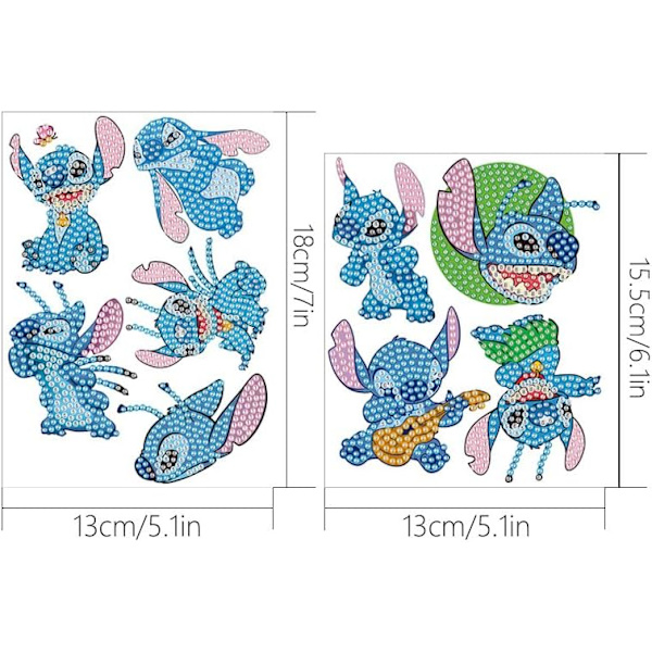 9 kpl 5D Pisto DIY Timanttimaalaustarra-sarjoja, Lilo DIY Luova Timanttimosaiikkitarra