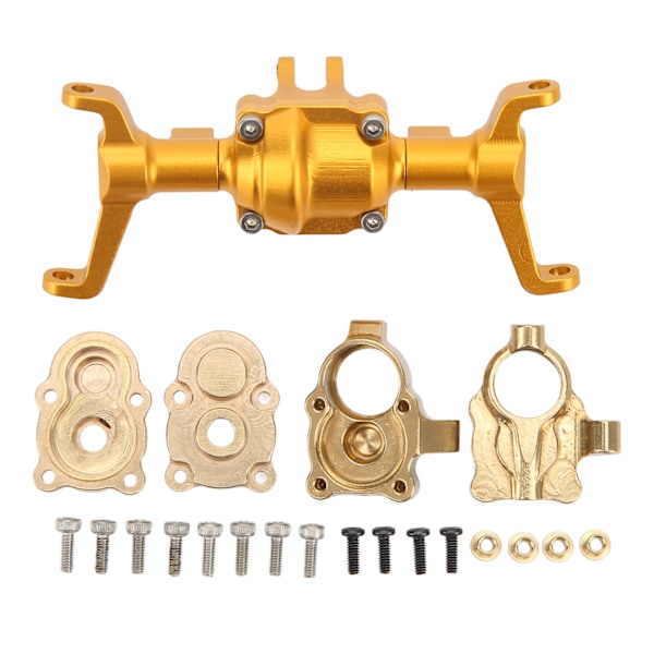 Främre Axelhus Styrkopp CNC RC Bil Metall Främre Axelhus Set för FMS för Xiaoqi FCX24 1/24 Halv RC Bil Guld