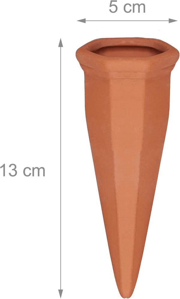 Bevattningsset om 4, växter vattendispenser lera, vin och PET-flaskor bevattningskon, terrakotta, orange