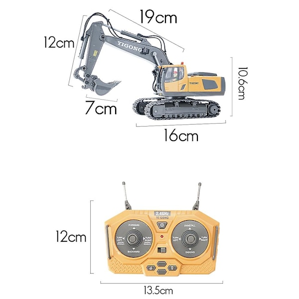 2,4g Trådløs RC Gravemaskin Fjernkontroll RC Truck Crawler Truck Elektrisk Anleggsbil Leke