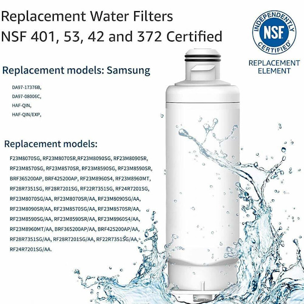 1/3/6 kpl Samsung DA97-17376B DA97-08006C HAF-QIN jääkaapin vesisuodatin 3 pcs