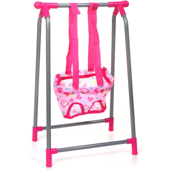 Babydocka Lekset 5 i 1 - Dockor, Tillbehör, Bunt, Dockvagn, Barnstol, Studsmatta, Spjälsäng, Gunga, Dockmöbler, Barnkammare Lekset, Rull (Gunga)
