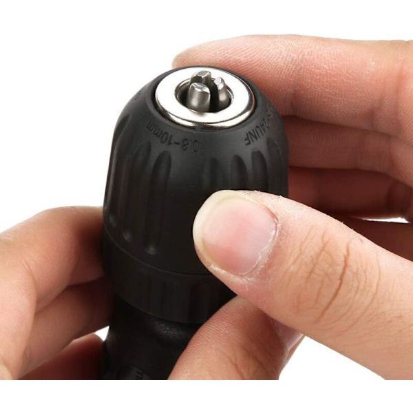 Vinkelborrmaskin – 3/8 tum 90° borr adapter för 3/8 tums runt skaft nyckellös borrchuck