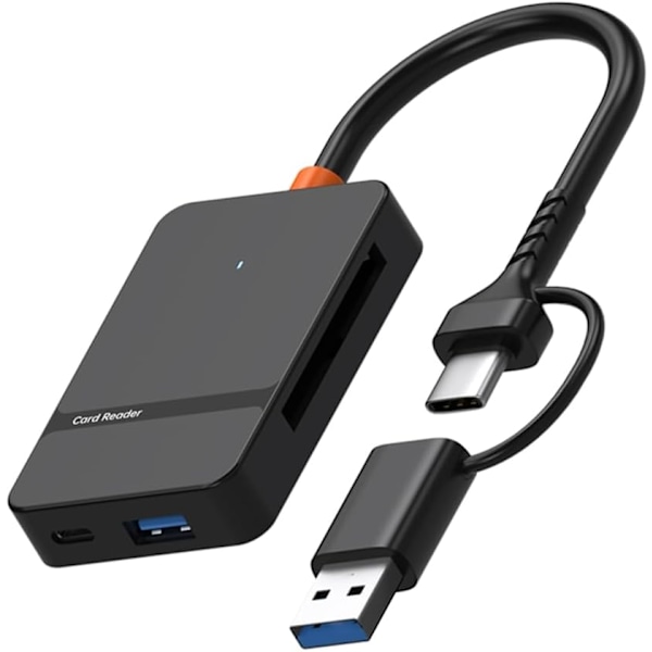 USB C USB 3.0 Kortlæser - USB til MS USB 3.0 Adapter - Kamerafremviser til Telefon/Laptop/PC