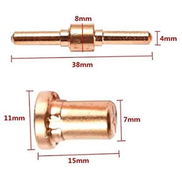 110 stk Plasmaskæring forbrugsvarer Passer til Cut 40 50 Med Plasma Cutter Torch Pt31 Lg40