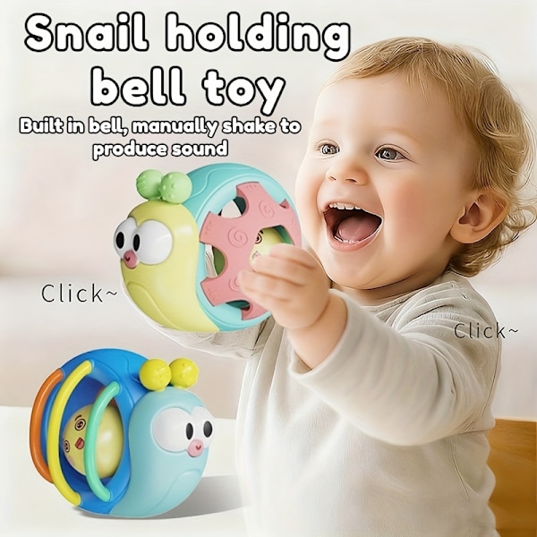 Snigelformad skallra för spädbarn 0-3 år Blue Snails