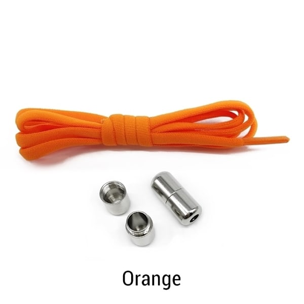Nauhaton kengännauhat lapsille/aikuisten urheilukenkien, juoksukenkien, elastiset kengännauhat, (sisältää kengännauhat, metallisoljet) oranssi orange