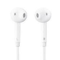 In-Ear-hodetelefoner med ledning, hvit, volumkontroll, headset