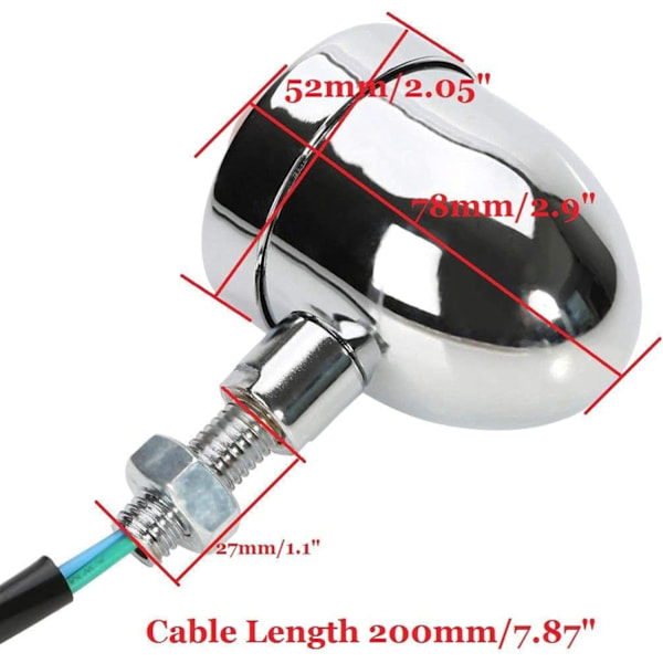 Universal 2X Chrome HL Röda Motorcykel Blinkers Lampor Indikatorljus