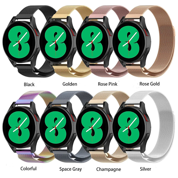Urrem (20 mm) til Samsung Galaxy Watch 4 40 mm/ 42 mm[mo] black