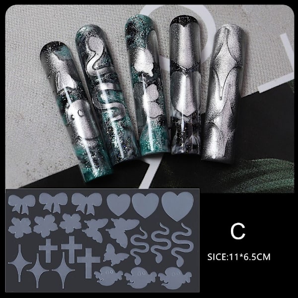Fransk Form Dubbel Dekal Nagelform CC C C