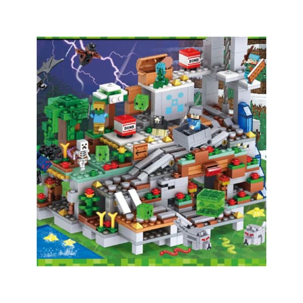 900 Bitar Minecraft Berg Grotta Byggklossar Set Barn Present [mo]
