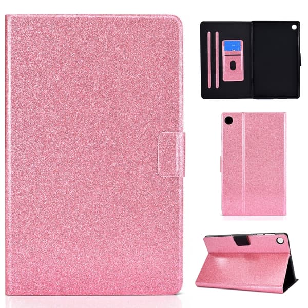 Samsung Galaxy Tab A9 / A11 Glitter Läderfodral Rosa
