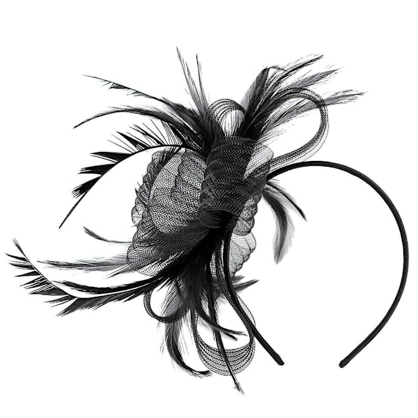 Fjær Fascinators Dame Bryllup Brude Bryllup Brølende 20-talls Hodeplagg[mo]