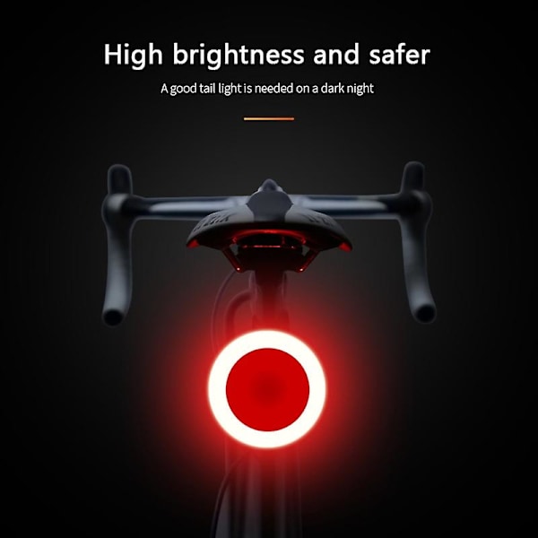 Cykelbakljus Multi Lighting Modes USB-laddning LED MTB Road Bike Flash Tail D