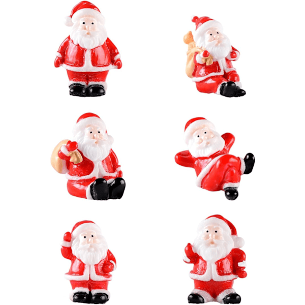 Jultomte Mini Julgransprydnader Jul Miniatyr Prydnadskit Söt Harts Jultomte Figurer Mikro Landskap Prydnad Skrivbordsdekoration