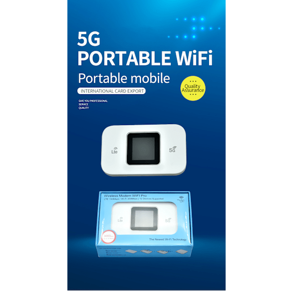 Trådlös 5G-kort bärbar wifi-router (vit)