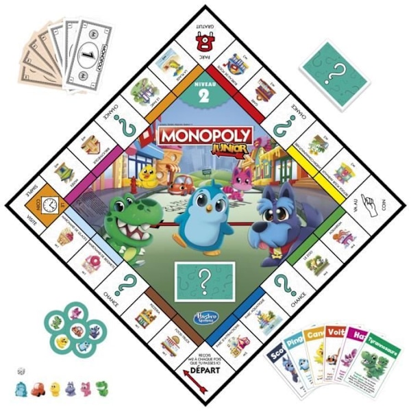 Monopoly Junior 2 i 1 - Brettspill for barn Flerfärgad