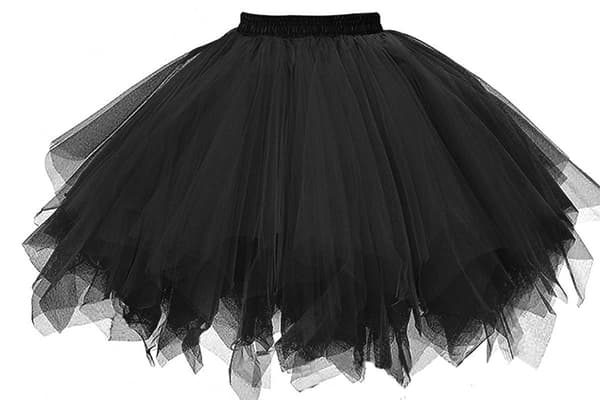 Tutu nederdel til kvinder, dans, tyl nederdel, kort M SORT{f2} black
