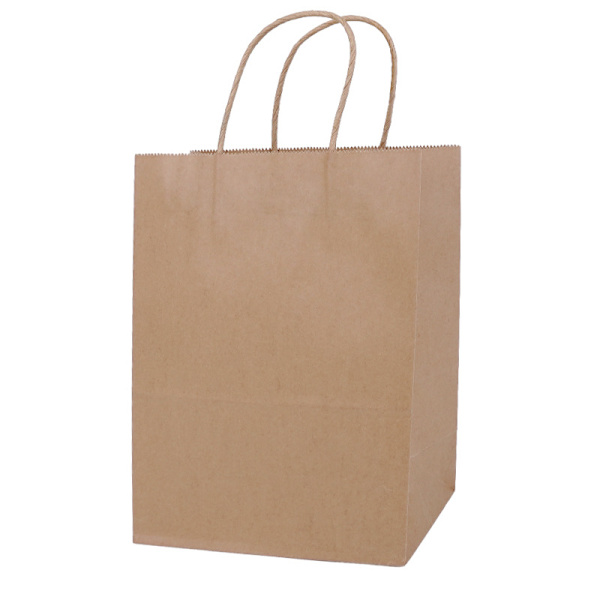 Toovip 50-pakke almindelige brune kraftpapirsposer med håndtag, bulk, gaveposer til favoriserer shopping forretning goodie håndværk merchandise take out