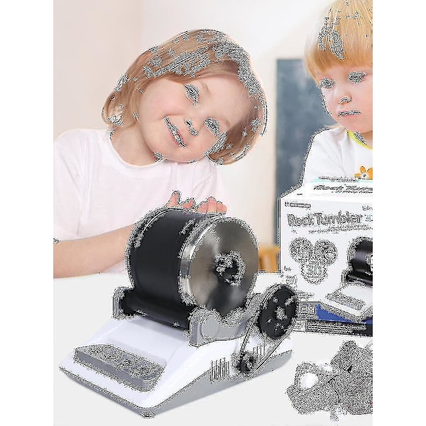 Willkey Professionell Rock Tumbler Kit Stenpolerare för Barn och Vuxna Elektronisk Rock Tumbler Kit med Polerare, Poleringskorn och Rulle