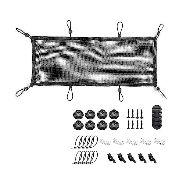 Net under skrivebordet, kabelstyring under bordet, mesh-organisator, fleksible ledningsskjulere 50x25 cm
