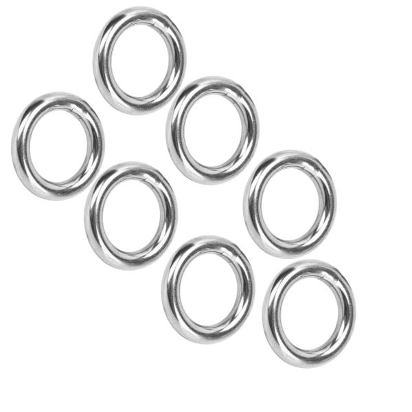 7 stk. metal O-ring vandtæt rustfrit 304 rustfrit stål stærk bærende sømløs svejset rund O-ring 8x30 mm