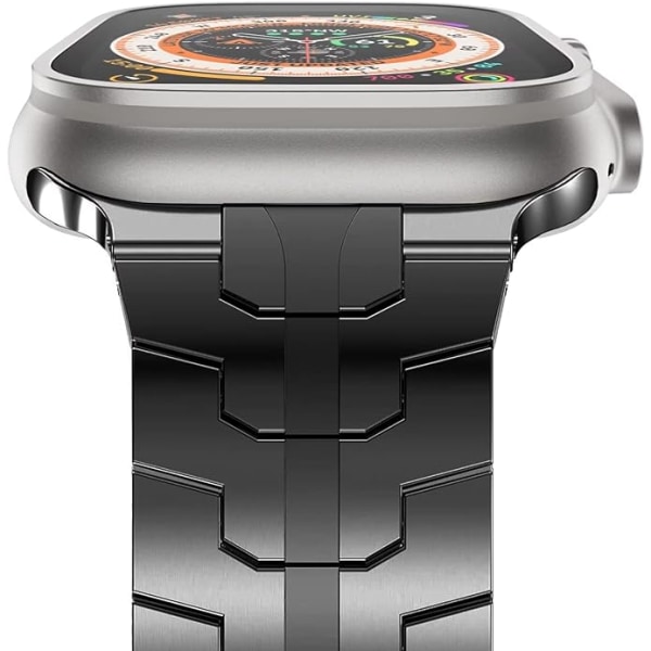 Kompatibelt Apple Watch Ultra Metal Armbånd Herrearmbånd i rustfrit stål iWatch 8 Ultra 38/40/41 mm, 42/44/45/49 mm, Titanium black