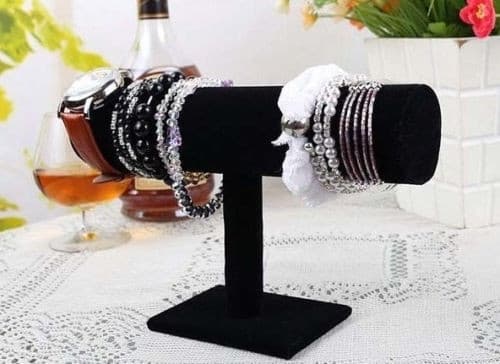 Ur- og armbåndsstativ T-bar (Hvid)