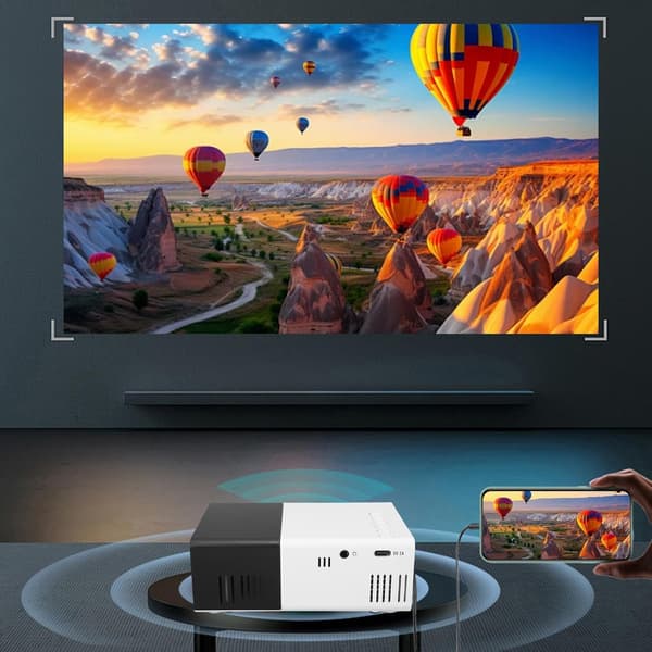 Hemprojektor, skärmspegling i sovrummet, väggprojektion, stöder 4K högupplöst miniportabel projektor, europeisk standard strömkabel